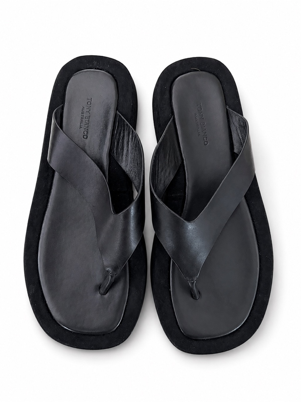 Tony Bianco Bailey Black Leather Platform Sandals | Size 9 | Brand New